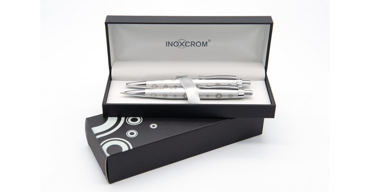 Set of ballpen and mechanical pencil Inoxcrom Round Funky