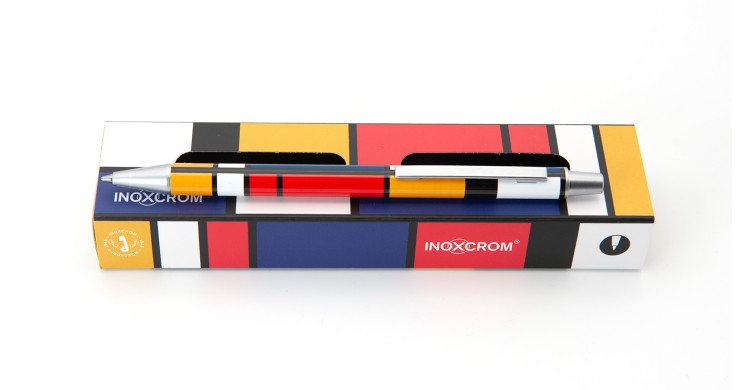 Bolígrafo Inox SLIM Arts, set completo de los tres modelos Mondrian, Dragonfly y Flowers.