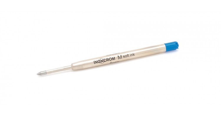 Carga bolígrafo Inoxcrom Metálica Soft azul. Recambio compatible estándar internacional, G2, In-IN, Parker.